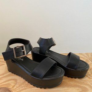 Platform Strappy Sandals Black 6